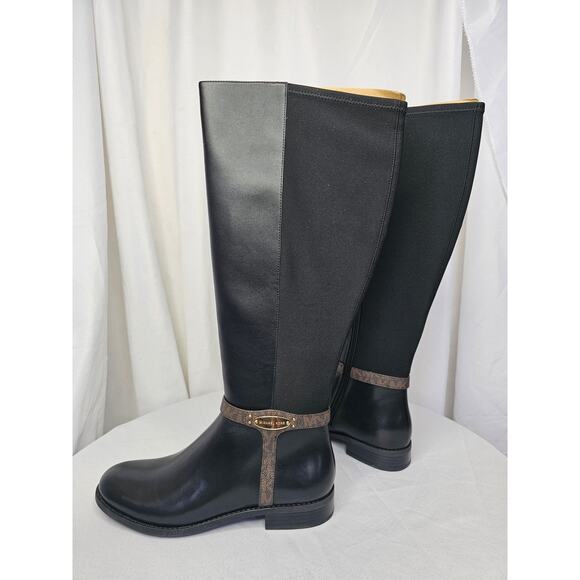 MICHAEL Michael Kors Women's Finley Tall Riding Boots Blk/Brown Size 7.5WS NWT - Picture 14 of 14